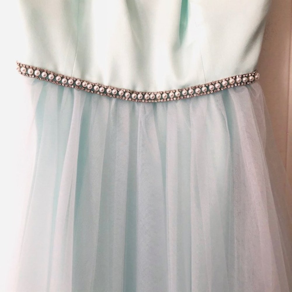 Betsey Johnson Strapless Glitter Tulle Gown - Picture 8 of 13